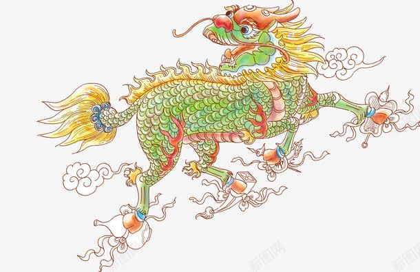 麒麟png免抠素材_88icon https://88icon.com 中国文化 免费矢量下载 动物 插画 神话 麒麟