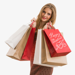 开心的购物开心购物的女人高清图片