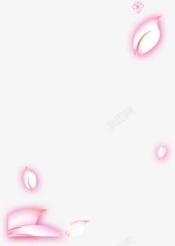 粉色花瓣招聘海报素材