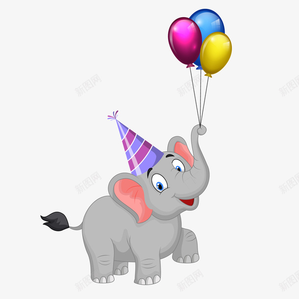 卡通抓着气球的大象矢量图ai免抠素材_88icon https://88icon.com Q版大象 动物设计 卡通 可爱 大自然 大象 森林 气球 矢量图