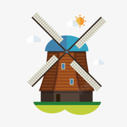 彩色风车素材彩色荷兰风车图标矢量图高清图片
