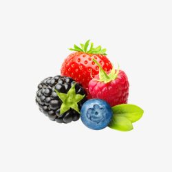 草莓蓝莓新鲜水果素材