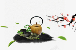 清新文艺茶文化海报背景素材