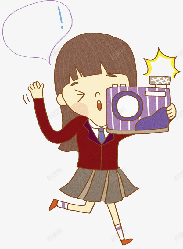 拿着相机照相的女生png免抠素材_88icon https://88icon.com 卡通 可爱的 女生 学生 手绘 拍照 照相机 红色的