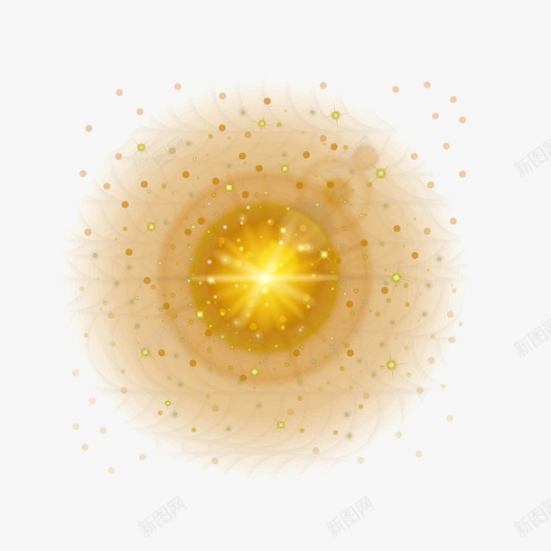 金色粒子光效发散元素png免抠素材_88icon https://88icon.com 光效 光晕 动感 发散 粒子光效 金光 金色