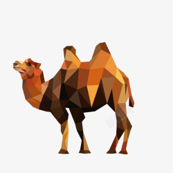 双峰驼卡通几何形骆驼动物矢量图高清图片