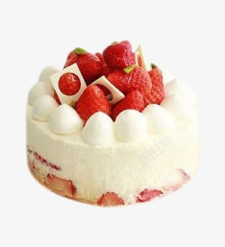 草莓白色奶油蛋糕水果蛋糕素材