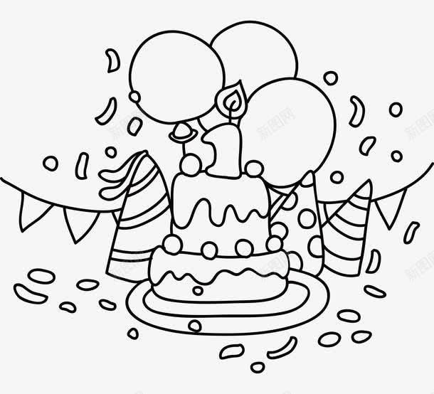 1岁生日聚会png免抠素材_88icon https://88icon.com EPS 手绘 插图 气球 甜品 甜点 生日蛋糕 聚会 蛋糕简笔画