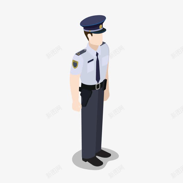 灰色警察png免抠素材_88icon https://88icon.com 保安 安保 扁平化 灰色 立体 警察 黑色