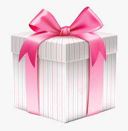 丝带直播间礼物盒粉色卡通写实礼物盒高清图片