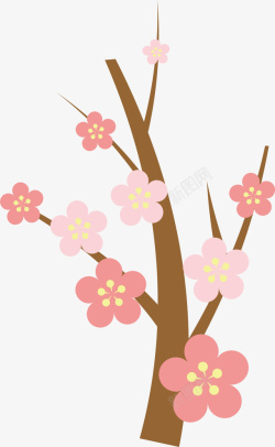 粉色美丽春季桃花树素材
