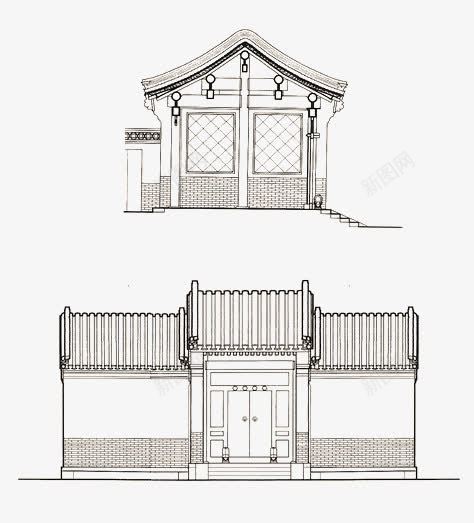 古代建筑png免抠素材_88icon https://88icon.com 古典建筑 地产元素 房子 手绘 线条 门院