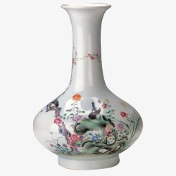 花鸟陶瓷花瓶素材