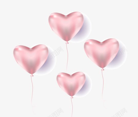 粉色房屋立体心形气球图标图标