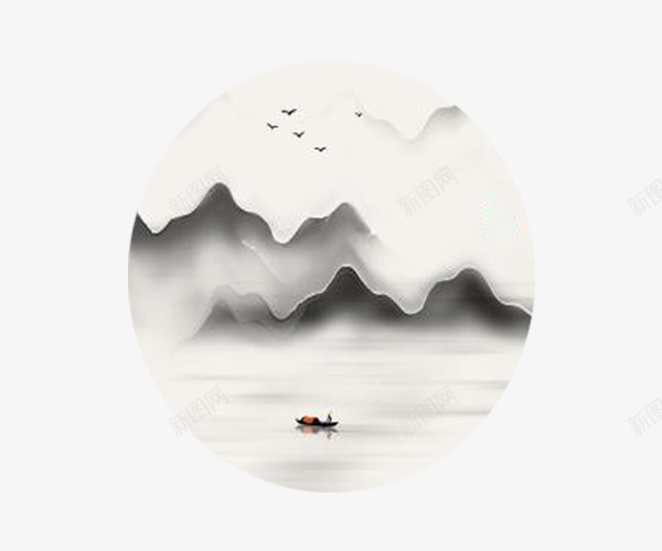 水墨河水山水风景画png免抠素材_88icon https://88icon.com 国画 文化艺术 水墨河水 水墨画 画 风景画