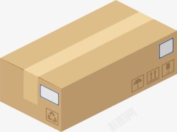 盒子模板免扣运输纸箱卡纸瓦楞纸包装盒高清图片