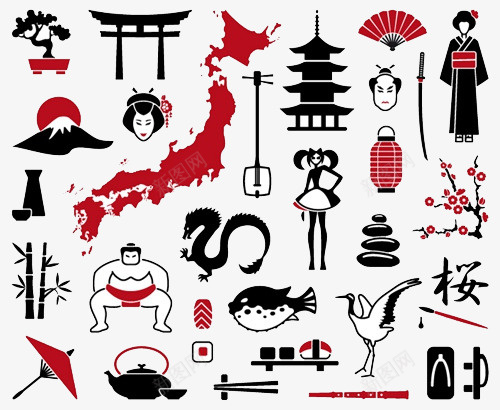 旅行海报图案元素png免抠素材_88icon https://88icon.com 小图标 平扁图案 日本文化