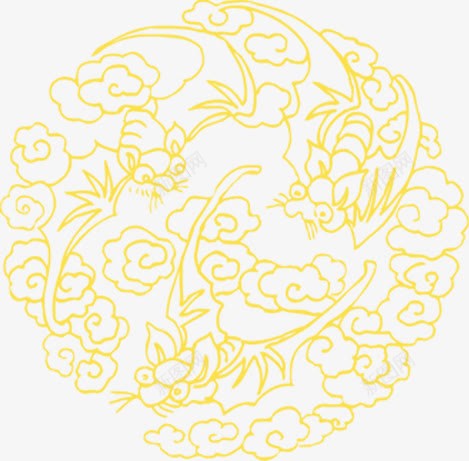 黄色线条新年花纹底纹png免抠素材_88icon https://88icon.com 底纹 新年 线条 花纹 黄色