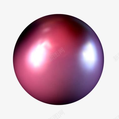 五彩热气球紫红色球体圆形图标图标