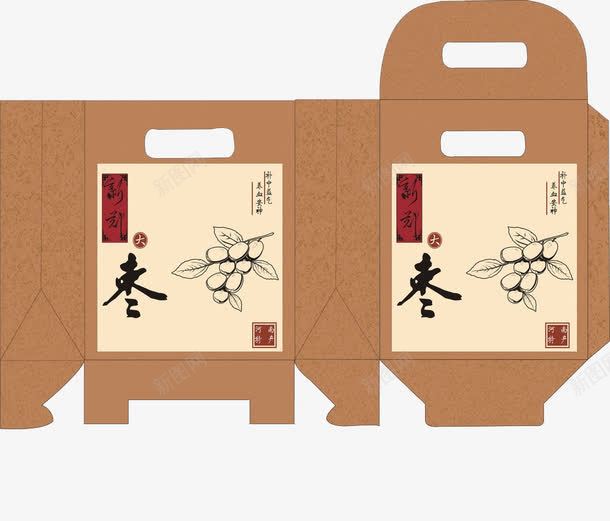 牛皮纸红枣包装盒png免抠素材_88icon https://88icon.com 包装 牛皮纸 盒子 红枣 食品
