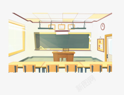 宽敞开学日宽敞的教室矢量图高清图片