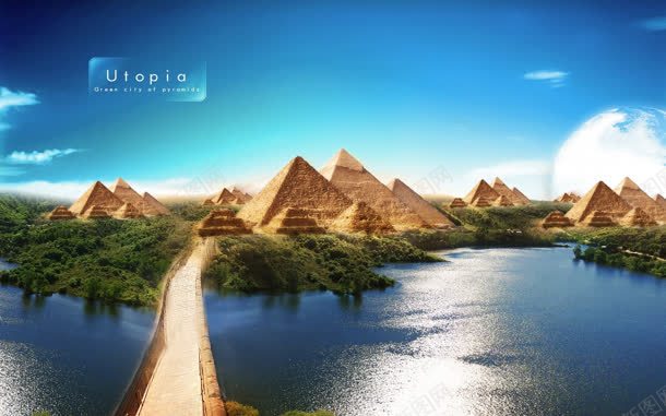 埃及金字塔天空渐变湖面jpg设计背景_88icon https://88icon.com 埃及 天空 渐变 湖面 金字塔