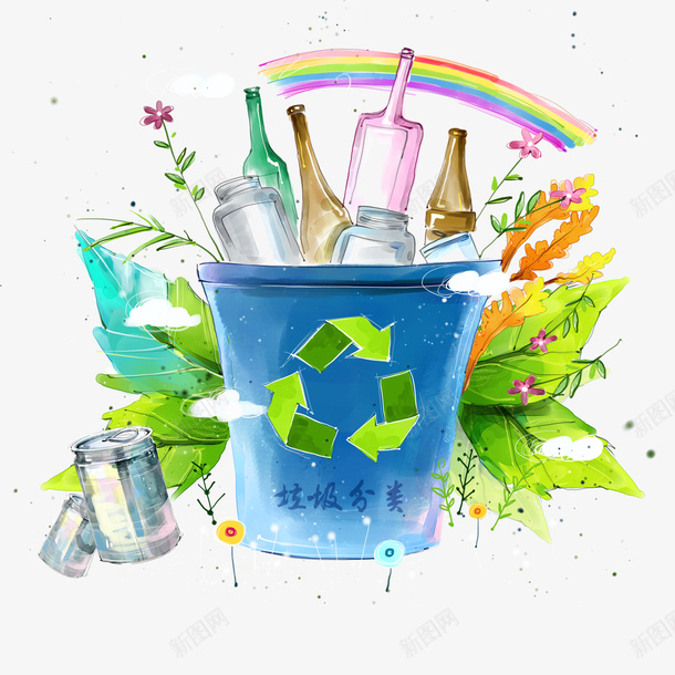 垃圾分类装饰png免抠素材_88icon https://88icon.com 保护家园 垃圾分类 垃圾分类PNG 垃圾收集 绿色家园 装饰