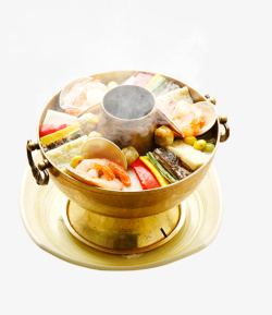 火锅冒热气美食食物餐饮老式素材