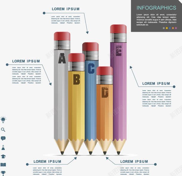 铅笔png免抠素材_88icon https://88icon.com 微粒体图表PPT模板免费下载 扁平 白色 立体 韩版