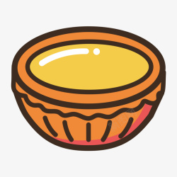 黄色手绘圆弧蛋挞食物元素矢量图素材