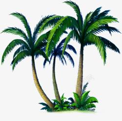 摄影海报沙滩椰子树效果素材