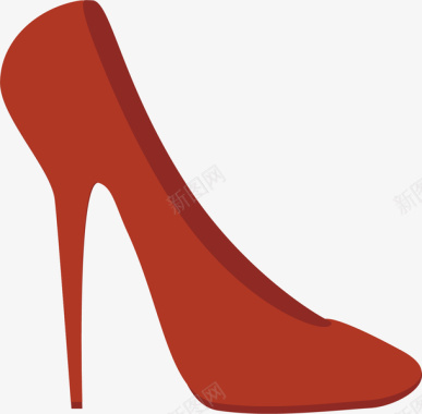 红色高跟鞋标图标图标