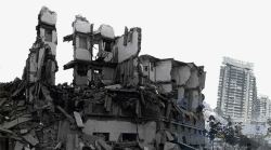 地震海报地震后的废墟高清图片