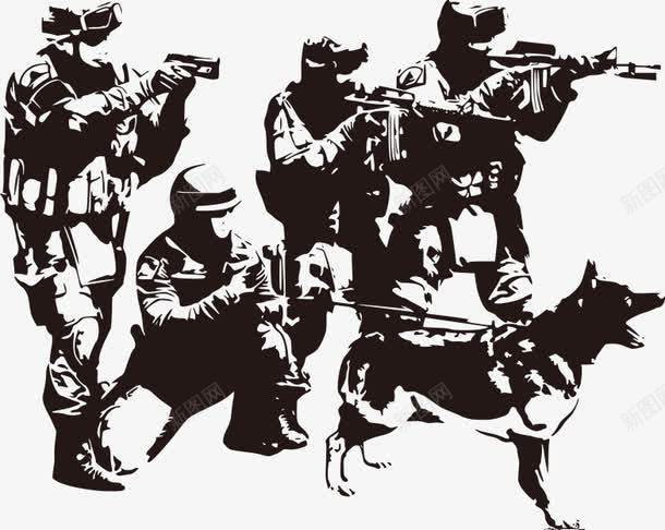 武装部队士兵警犬png免抠素材_88icon https://88icon.com 军犬 士兵剪影 平面部队素材 矢量警犬 部队的士兵