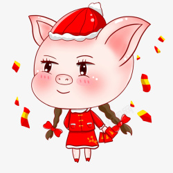 卡通猪宝宝发红包2019猪年美丽卡通猪发红包高清图片