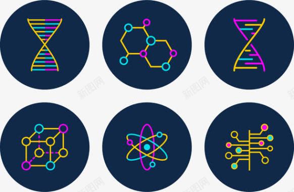 矢量原子纳米技术图标图标