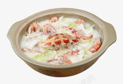 潮汕特色海鲜砂锅粥素材