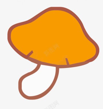 卡通手绘香菇图标图标