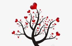 红色心连心爱情爱心爱心爱心树高清图片