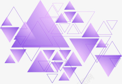 几何拼图紫色三角形海报矢量图高清图片