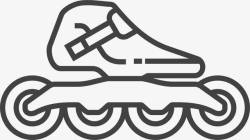 竞技轮滑鞋手绘线条竞技轮滑鞋图标高清图片