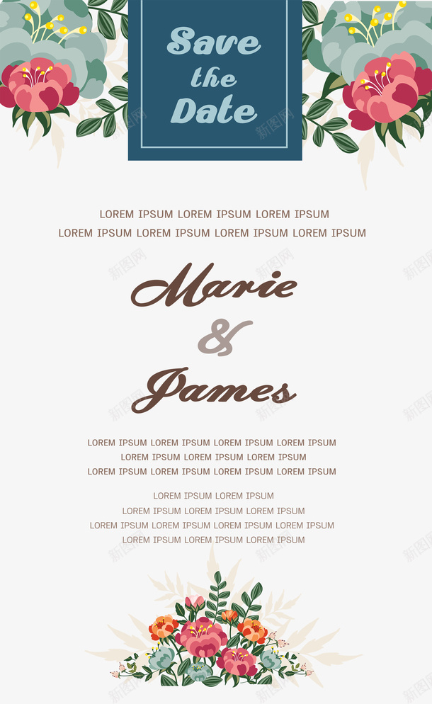 花卉婚礼邀请函请柬矢量图ai免抠素材_88icon https://88icon.com 卡通鲜花卡通花朵 婚礼 婚礼贺卡 文本邀请函 矢量图 结婚 花卉婚礼邀请函 请帖设计 请帖请柬 请柬 邀请函 邀请函模板