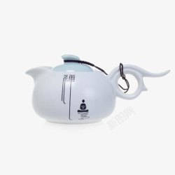 白瓷茶壶君器脂白亚光定窑陶瓷功夫茶壶高清图片
