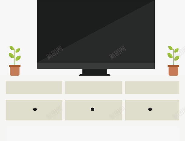 家装家居电视机扁平png免抠素材_88icon https://88icon.com 书架 书柜 家居 家装 小桌 床 椅子 沙发 电视机 盆花 落地灯