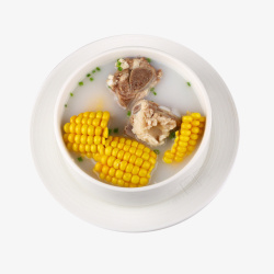一碗排骨炖玉米烫素材