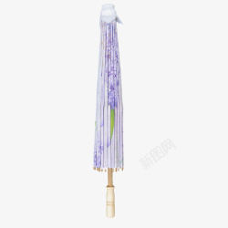 紫色花朵古韵水墨伞素材