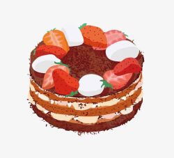 提拉米苏手绘蛋糕高清图片