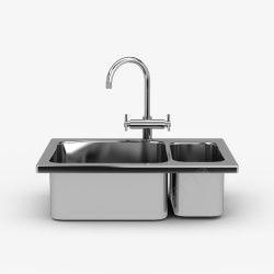椭圆形灰色不锈钢水槽厨房两个灰色方形不锈钢水槽高清图片