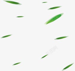 绿色墨迹水彩竹叶素材