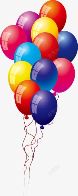 手绘各种彩色气球海报素材